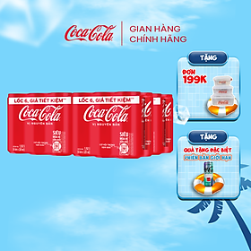 Thùng/Lốc 24 Lon Nước Ngọt Giải Khát Coca-Cola Vị Nguyên Bản Original 320m/Lon Sale 25.4 Coca-Cola Official Store