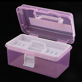 2 Layer Plastic Sewing Jewelry Painting Tools Box Storage Box Organizer Pink