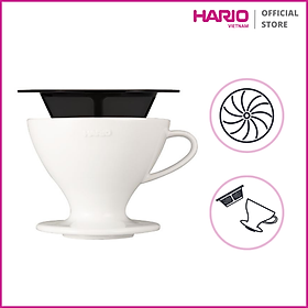 Mua Phễu sứ pha cà phê HARIO W60 (Trắng  kèm lưới lọc đáy phẳng  pha được 3 cách) - W60 Dripper PDC-02-W