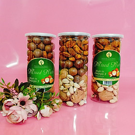 Hỗn hợp Mixed Nuts 4 loại hạt dinh dưỡng nhập khẩu cao cấp còn vỏ (óc chó,dẻ cười,hạnh nhân,macca) 500g