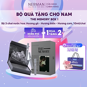 Bộ quà tặng cho nam in ảnh yêu thương THE MEMORY BOX Nerman-Sữa tắm gội 350ml&Gel vệ sinh nam 100ml&Gel rửa mặt 100ml