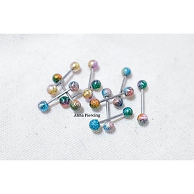 Khuyên lưỡi nhiều màu sắc bằng thép y tế dùng trong xỏ khuyên piercing - XUÂN SHOP