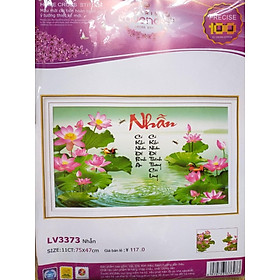 Mua Tranh thêu chữ thập nhẫn hoa sen LV3373 - 75 x 47 cm - chưa thêu