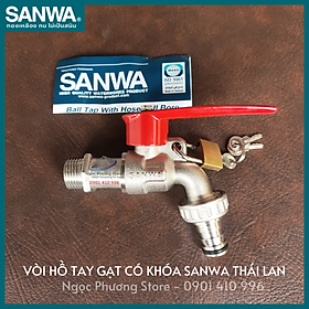 [SANWA THÁI LAN] Vòi vườn, vòi hồ, vòi nước có chìa khóa SANWA, 100% nhập khẩu, Phi 21mm CKT15L