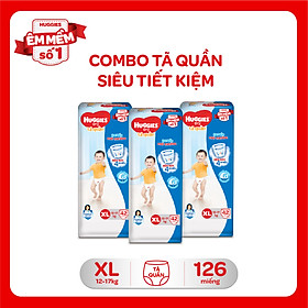 Combo 3 Gói Tã Quần Huggies Dry Gói Đại XL42 (42 Miếng)