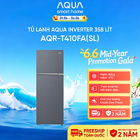 Freeship toàn quốc - Tủ lạnh ngăn đông trên Aqua 358L AQR-T410FA(SL) - Bảo hành 2 năm - Hàng chính hãng