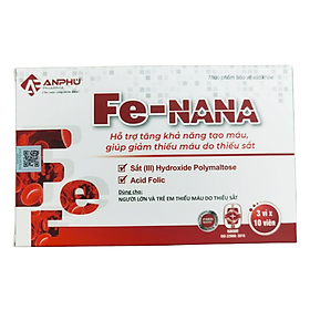 Viên sắt, acid folic, DHA, vitamin & khoáng chất Fe-NANA - Hộp 30 viên