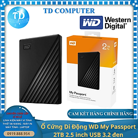 Hình ảnh Ổ Cứng Di Động WD My Passport 2TB 2.5 inch USB 3.2 đen - Hàng chính hãng ASIA phân phối