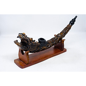 Điếu hút thuốc hình con rồng bằng đá