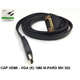 Cáp chuyển tín hiệu từ HDMI qua VGA (màn hình cổng VGA) M-PARD MH302 dài 1m8 - Hàng nhập khẩu