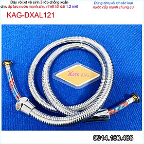 Dây sen chịu nhiệt chịu áp 1.2m KAG-DXAL121 dây vòi xịt dây mềm cấp nước 1.2m giá tốt sử dụng tốt