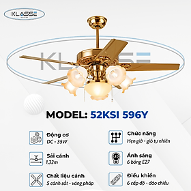 Mua Quạt trần chùm đèn Klasse 52KSI 596Y Hàng chính hãng