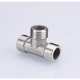 Mua Đầu nối ren inox 1/2 (21mm) 3/4 (27mm) kép lơ cả rá măng sông nối ren ống nước - Inox bóng
