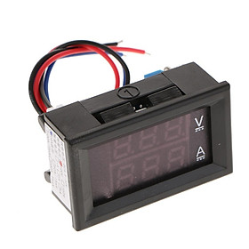 2-4pack DC 0-100V LED Motor Dual Display Digital Voltage Current Meter 10A