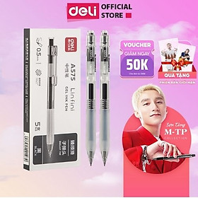 Bút Bi Nước Mực Gel Bấm Ngòi 0.5mm Deli - Có Ngòi Thay Thế Viết Trơn Đều Phù Hợp Ghi Chép Văn Phòng Học Sinh Sổ Tay - A575
