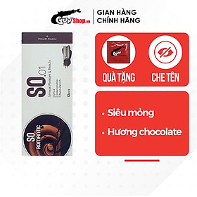 Bao cao su SO Romantic mỏng, hương chocolate - Hộp 12 cái