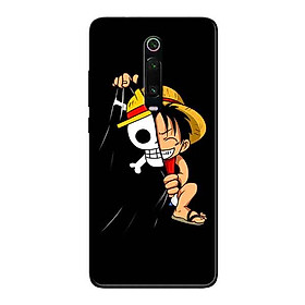Ốp Lưng in cho Xiaomi Redmi K20 Mẫu Mũ Rơm Nền Đen - Hàng Chính Hãng