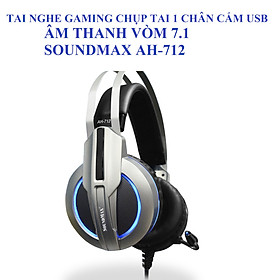 Mua Tai nghe gaming chụp tai 1 chân cắm USB âm thanh vòm 7.1 SOUNDMAX AH-712 - Hàng chính hãng