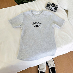 Áo thun nữ áo thun babytee chất thun gân thoáng mát Self Love Miều Est.2013