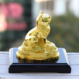 Hình ảnh Linh vật mèo phong thủy mạ dát vàng 24K, quà tặng tuổi Mão