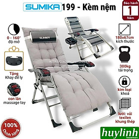 Ghế xếp gấp thư giãn Sumika 199 - Kèm nệm - Tải trọng 300kg