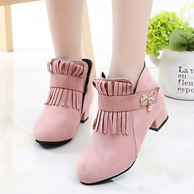 Bốt cao gót cho bé gái 3 - 12 tuổi duyên dáng và thời trang phong cách Hàn Quốc GC51 hồng