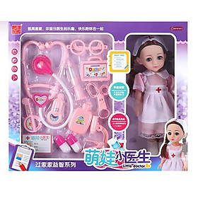 Mua Bộ đồ chơi búp bê bác sỹ nhỏ - Hộp đồ chơi bác sỹ - Búp bê Little Doctor có âm thanh chạy pin - Bộ bác sỹ nhỏ trang phục hồng xin xắn có mũ và dụng cụ y tế gồm tổng cộng 16 chi tiết - tại TaiTunTi