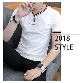 Áo thun nam ngắn tay cổ tim body thời trang SITAKI cao cấp ATN06