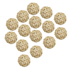 15 Pack 4cm Wicker Rattan Balls Home Rustic Wedding Party Decorative Crafts