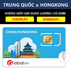 SIM TRUNG QUỐC & HONG KONG - KHÔNG GIỚI HẠN DATA (HÀNG CHÍNH HÃNG)