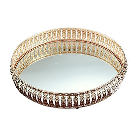 Decorative Tray, Gold Mirror Tray for Jewelry Storage Organizer Makeup Tray for Vanity, Dresser