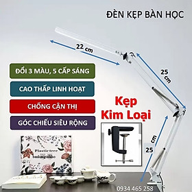 Mua Đèn kẹp bàn học làm việc máy tính laptop decor bàn ánh sáng đổi 3 màu 10 cấp sáng