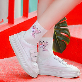 Set 3 Tất nữ cao cổ in hình hoạt hình dễ thương TN33 chất vải mịn màng