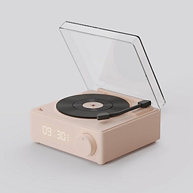 2022 Mới Retro Vinyl Loa Bluetooth Không Dây Đồng Hồ Báo Thức Nhỏ Kỷ Lục Người Chơi Di Động Âm Thanh Chất Lượng Cao Nhà Thông Minh Âm Thanh Nổi Color: White