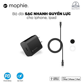 Hình ảnh Combo sạc nhanh Mophie Power Delivery 20W USB-C - Cáp Mophie C to LN 1M - Hàng chính hãng