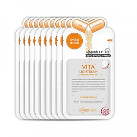 Hộp 10 Mặt nạ dưỡng trắng sáng da Mediheal Vita Lightbeam Essential Mask Ex 25ml x10