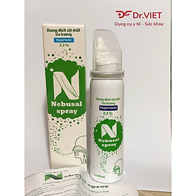 Dung dịch xịt mũi ưu trương – Nebusal Srpay 2,3% Chính hãng - Thích hợp cho người lớn và trẻ em trên 3 tuổi, giảm nghẹt và vệ sinh mũi