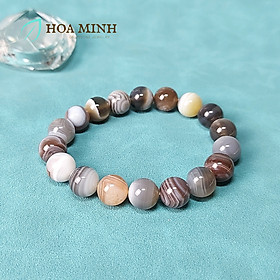 Vòng tay phong thủy đá Mã Não vân vỏ ốc VIP độc đáo có nhiều size hạt 8 li 10 li 12 li - 10mm