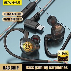 Mua Tai nghe cao cấp có dây type C Bkwhale 8D Âm thanh vòm Bass Micrô khử tiếng ồn - miếng lót chuột