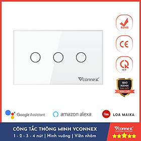 Công Tắc Thông Minh Wifi Vconnex, Công Suất Cao 800/2500W - Chức Năng Hẹn Giờ, Điều Khiển Từ Xa - Bảo Hành 2 Năm 1 Đổi 1