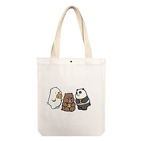 Túi Tote Vải Kiểu Basic In Hình We Bare Bears A124