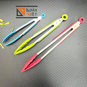 Mua KẸP GẤP INOX - KẸP GẤP THỰC PHẨM bọc SILICON có CHỐT KHOÁ Tiện Lợi. Dùng gấp thức ăn  thạch rau câu  rau củ quả  thức ăn. Phù hợp cho GIA ĐÌNH