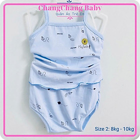 Combo 5 bộ thun cotton 2 dây/ bộ sơ sinh cho bé từ 4kg đến 11kg