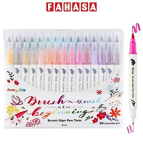 Bộ 30 Bút Lông Màu Nước 2 Đầu - Brush Sign Pen Twin - Pentel Art SESW30C