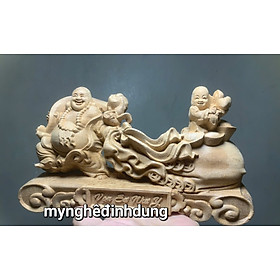 Mua Tượng phật di lặc kéo bao vàng bằng gỗ ngọc am thơm nức kt 20x12x7cm