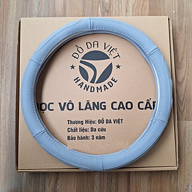 BỌC VÔ LĂNG Ô TÔ BẰNG DA CỪU 100%, DẠNG TRÒN SIZE 38 - CHÍNH HÃNG ĐỒ DA VIỆT bảo hành 3 năm