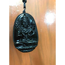 MẶT PHẬT HƯ KHÔNG TẠNG ĐÁ MÃ NÃO ĐEN ĐẸP 5CM ĐK 3CM ĐỘ MỆNH NAM TUỔI SỬU DẦN MỆNH THỦY MỘC