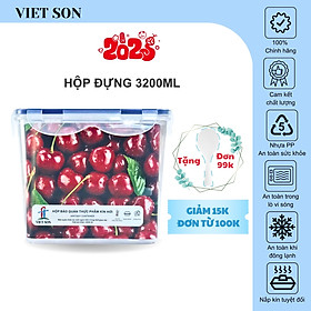 Hộp Đựng Thực Phẩm VIETSON 3200ml Nắp Khóa 4 Cạnh Kín Hơi