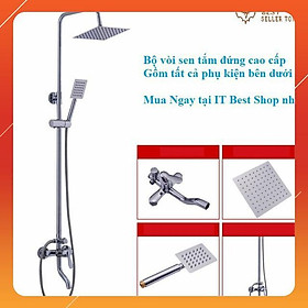 Bộ vòi sen tắm đứng mặt vuông INOX cao cấp - Best Seller Tony