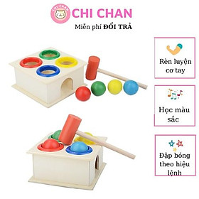 Đồ chơi đập bóng hộp vuông 4 quả bóng tròn giáo dục vận động tinh, thô